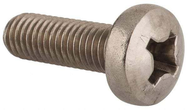 Value Collection - M8x1.25 Metric Coarse, 25mm Length Under Head Phillips Drive Machine Screw - Pan Head, Grade 18-8 & A2 Stainless Steel, Uncoated, Without Washer - Makers Industrial Supply