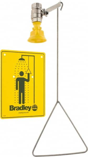 Bradley - Plumbed Drench Showers Mount: Vertical Shower Head Material: Plastic - Makers Industrial Supply