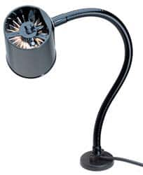 Made in USA - 18 Inch, Gooseneck, Magnetic Mounted, Incandescent, Black, General Purpose Task Light - 100 Watt, 120 Volt, Nonmagnifying - Makers Industrial Supply