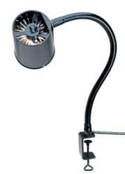 Made in USA - 18 Inch, Gooseneck, Clamp on, Incandescent, Black, General Purpose Task Light - 100 Watt, 120 Volt, Nonmagnifying - Makers Industrial Supply