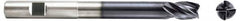 Niagara Cutter - 5/8", 4 Flute, Single End, Solid Carbide, 0.03" Corner Radius End Mill - 4" OAL, Right Hand Flute, 3/4" LOC, Right Hand Cut, 2-1/8" Extended Reach - Makers Industrial Supply