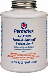 Permatex - 16 oz Aviation Gasket Sealant - -65 to 400°F, Dark Brown, Comes in Brush Top Can - Makers Industrial Supply