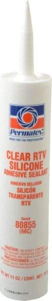 Permatex - 11 oz Cartridge Clear RTV Silicone Joint Sealant - -75 to 400°F Operating Temp, 24 hr Full Cure Time - Makers Industrial Supply