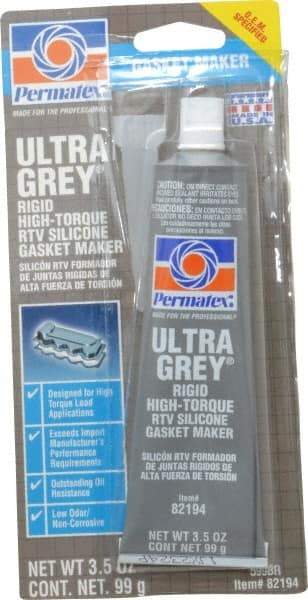 Permatex - 3-1/2 oz Gasket Maker - -65 to 650°F, Gray, Comes in Tube - Makers Industrial Supply