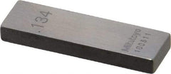 Mitutoyo - 0.134" Rectangular Steel Gage Block - Accuracy Grade 0, Includes Certificate of Inspection - Makers Industrial Supply