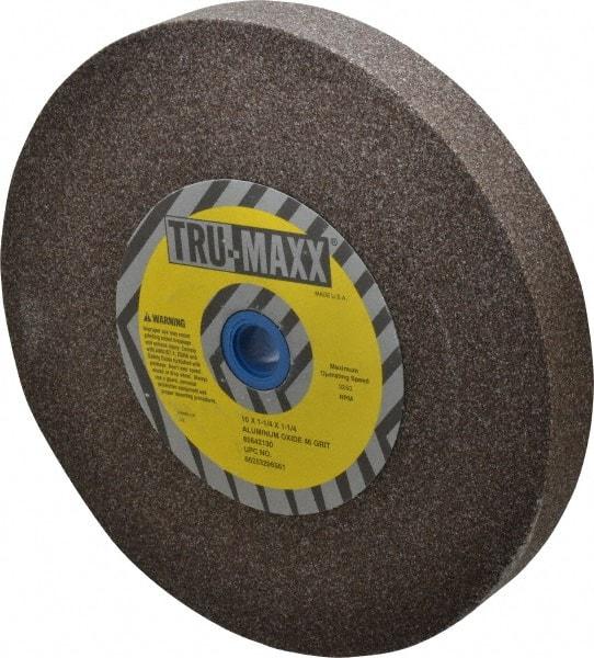 Tru-Maxx - 46 Grit Aluminum Oxide Bench & Pedestal Grinding Wheel - 10" Diam x 1-1/4" Hole x 1-1/4" Thick, 3250 Max RPM, P Hardness, Coarse Grade , Vitrified Bond - Makers Industrial Supply