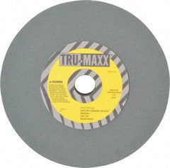 Tru-Maxx - 120 Grit Silicon Carbide Bench & Pedestal Grinding Wheel - 10" Diam x 1-1/4" Hole x 1" Thick, 3250 Max RPM, K Hardness, Fine Grade , Vitrified Bond - Makers Industrial Supply