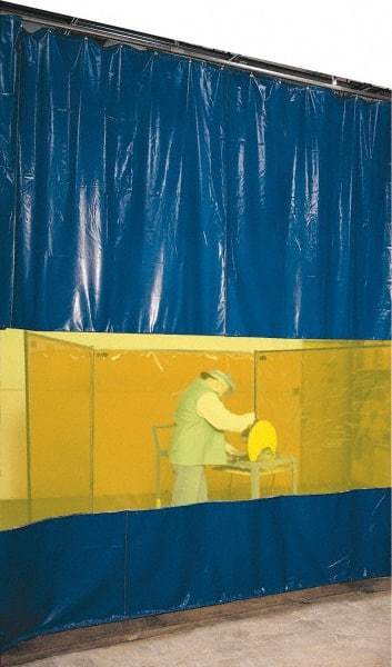 Steiner - 6 Ft. Wide x 9 Ft. High, Vinyl Welding Welding Curtain Kit - Yellow with Universal Mounting Hardware - Makers Industrial Supply