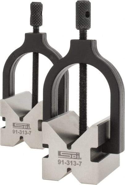 SPI - 1/2 to 1-3/32" Capacity, 90° Angle, Hardened Steel V-Block - 2" Long x 1-1/2" Wide x 1-1/2" High, Sold as 2 Block Set - Makers Industrial Supply