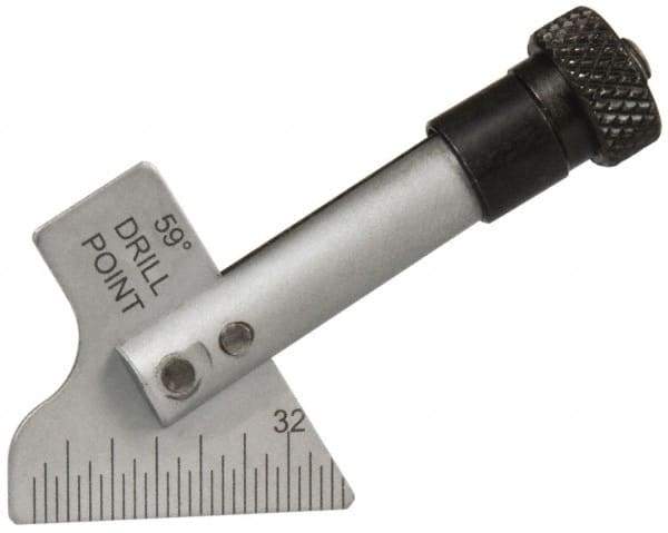 SPI - 118° Bevel Angle Steel Drill Point Gage - 1/32 Inch Bevel Graduation, Use with Steel Rules 3/4 Inch Wide, 0.04 Inch Thick - Makers Industrial Supply