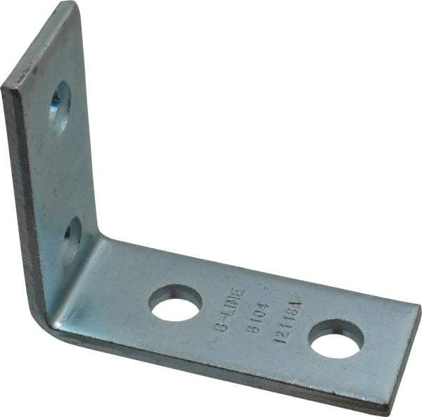 Cooper B-Line - Zinc Plated Carbon Steel 90° Strut Fitting - 1/2" Bolt, 4 Holes, Used with Cooper B Line Channel & Strut (All Sizes Except B62 & B72) - Makers Industrial Supply