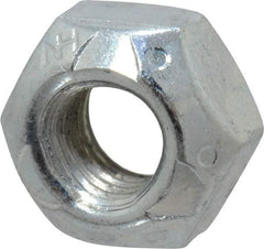 Value Collection - 1/4-28 UNF Grade C Hex Lock Nut with Distorted Thread - 7/16" Width Across Flats, Cadmium Clear-Plated Finish - Makers Industrial Supply