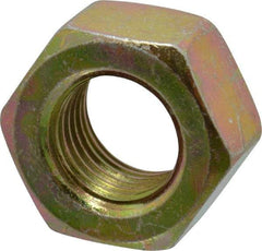 Value Collection - 7/16-20 UNF Steel Right Hand Hex Nut - 11/16" Across Flats, 3/8" High, Zinc Yellow Dichromate Finish - Makers Industrial Supply