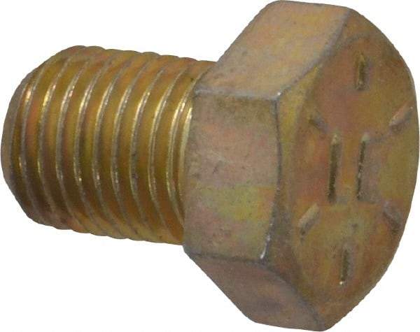 Value Collection - 3/8-24 UNF, 1/2" Length Under Head Hex Head Cap Screw - Fully Threaded, Grade 8 Alloy Steel, Zinc Yellow Dichromate Finish, 9/16" Hex - Makers Industrial Supply