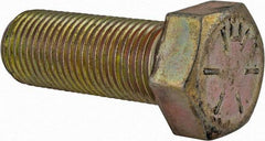 Made in USA - 9/16-18 UNF, 1-1/2" Length Under Head Hex Head Cap Screw - Fully Threaded, Grade 8 Alloy Steel, Zinc Yellow Dichromate Finish, 13/16" Hex - Makers Industrial Supply