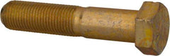 Made in USA - 9/16-18 UNF, 2-3/4" Length Under Head Hex Head Cap Screw - Partially Threaded, Grade 8 Alloy Steel, Zinc Yellow Dichromate Finish, 13/16" Hex - Makers Industrial Supply