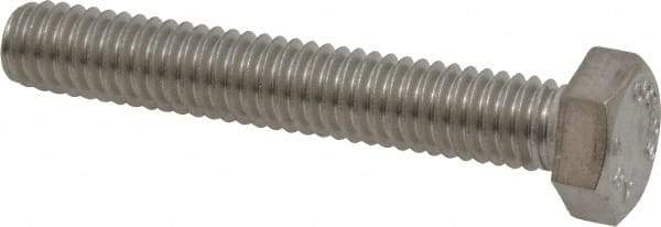 Value Collection - 5/16-18 UNC, 2" Length Under Head Hex Head Cap Screw - Fully Threaded, Grade 316 Stainless Steel, Uncoated, 1/2" Hex - Makers Industrial Supply