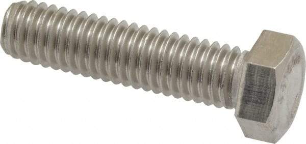 Value Collection - 3/8-16 UNC, 1-1/2" Length Under Head Hex Head Cap Screw - Fully Threaded, Grade 316 Stainless Steel, Uncoated, 9/16" Hex - Makers Industrial Supply