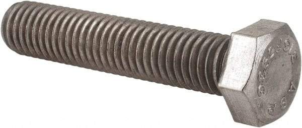 Value Collection - 1/2-13 UNC, 2-1/2" Length Under Head Hex Head Cap Screw - Fully Threaded, Grade 316 Stainless Steel, Uncoated, 3/4" Hex - Makers Industrial Supply