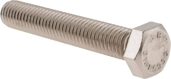 Value Collection - 1/2-13 UNC, 3" Length Under Head Hex Head Cap Screw - Fully Threaded, Grade 316 Stainless Steel, Uncoated, 3/4" Hex - Makers Industrial Supply