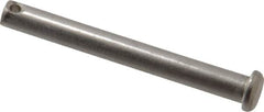 Made in USA - 1/4" Pin Diam, 2-1/4" OAL, Standard Clevis Pin - 3/32" Hole, 2-5/32" Usable Length, Uncoated Stainless Steel - Makers Industrial Supply