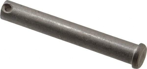 Made in USA - 1/2" Pin Diam, 3-1/2" OAL, Standard Clevis Pin - 5/32" Hole, 3-11/32" Usable Length, Uncoated Stainless Steel - Makers Industrial Supply