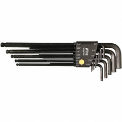 Wiha - 13 Piece, L-Key Long Arm Ball End Hex Key Set - 0.05 to 3/8" Range, Chrome Vanadium Molybdenum - Makers Industrial Supply