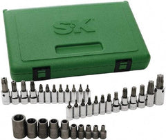 SK - 35 Piece 1/4, 3/8 & 1/2" Drive Torx Bit Socket Set - T7 to T60 Torx - Makers Industrial Supply