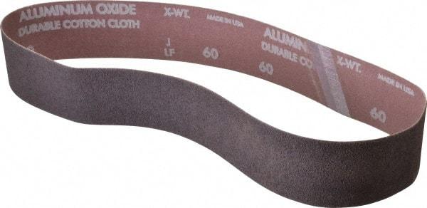 Norton - 2" Wide x 30" OAL, 60 Grit, Aluminum Oxide Abrasive Belt - Aluminum Oxide, Medium, Coated, Series R228 - Makers Industrial Supply