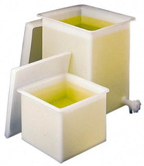 Bel-Art - 15 Gallon Natural Rectangular Polyethylene Tank - 19" High x 12" Diam - Makers Industrial Supply