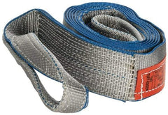 Lift-All - 12' Long x 3" Wide, 4,800 Lb Vertical Capacity, 1 Ply, Polyester Web Sling - 3,800 Lb Choker Capacity, Silver (Color) - Makers Industrial Supply