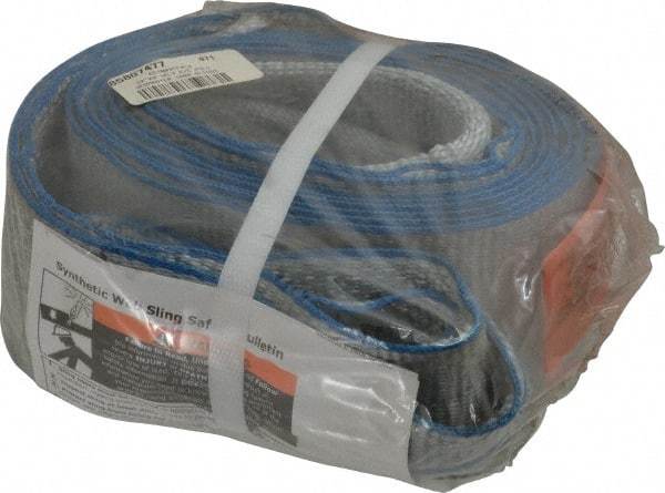 Lift-All - 12' Long x 3" Wide, 4,800 Lb Vertical Capacity, 1 Ply, Polyester Web Sling - 3,800 Lb Choker Capacity, Silver (Color) - Makers Industrial Supply