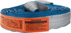 Lift-All - 16' Long x 2" Wide, 6,400 Lb Vertical Capacity, 2 Ply, Polyester Web Sling - 5,000 Lb Choker Capacity, Silver (Color) - Makers Industrial Supply