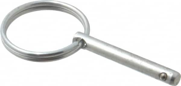 Gibraltar - 3/16" Pin Diam, 1-3/16" Long, Zinc Plated Steel Ball Lock Hitch Pin - 1" Usable Length - Makers Industrial Supply