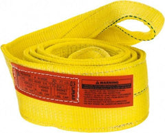 Lift-All - 10' Long x 4" Wide, 11,500 Lb Vertical Capacity, 2 Ply, Polyester Web Sling - 9,200 Lb Choker Capacity, Yellow - Makers Industrial Supply