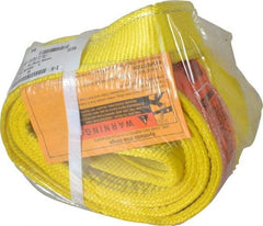 Lift-All - 6' Long x 4" Wide, 11,500 Lb Vertical Capacity, 2 Ply, Polyester Web Sling - 9,200 Lb Choker Capacity, Yellow - Makers Industrial Supply