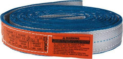 Lift-All - 16' Long x 2" Wide, 6,400 Lb Vertical Capacity, 2 Ply, Polyester Web Sling - 5,000 Lb Choker Capacity, Silver (Color) - Makers Industrial Supply