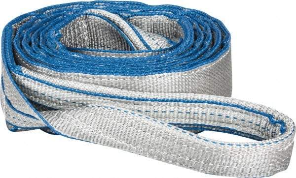 Lift-All - 12' Long x 3" Wide, 8,600 Lb Vertical Capacity, 2 Ply, Polyester Web Sling - 6,900 Lb Choker Capacity, Silver (Color) - Makers Industrial Supply