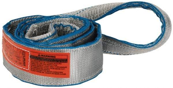 Lift-All - 8' Long x 3" Wide, 8,600 Lb Vertical Capacity, 2 Ply, Polyester Web Sling - 6,900 Lb Choker Capacity, Silver (Color) - Makers Industrial Supply