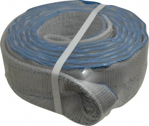 Lift-All - 14' Long x 4" Wide, 11,500 Lb Vertical Capacity, 2 Ply, Polyester Web Sling - 9,200 Lb Choker Capacity, Silver (Color) - Makers Industrial Supply