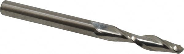 Onsrud - 1/4" Cutting Diam x 1-1/8" Length of Cut, 2 Flute, Upcut Spiral Router Bit - Uncoated, Right Hand Cut, Solid Carbide, 3" OAL x 1/4" Shank Diam, Ball End Taper, 30° Helix Angle - Makers Industrial Supply