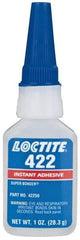 Loctite - 1 oz Bottle Clear Instant Adhesive - Series 422, 30 sec Working Time, 24 hr Full Cure Time, Bonds to Metal, Plastic & Rubber - Makers Industrial Supply