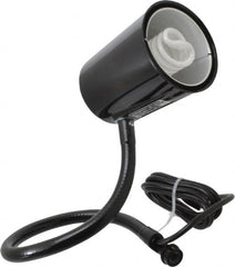 Made in USA - 24 Inch, Gooseneck, Coupler Mounted, Compact Fluorescent, Black, General Purpose Task Light - 23 Watt, 120 Volt, Nonmagnifying - Makers Industrial Supply