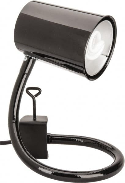 Made in USA - 24 Inch, Gooseneck, Coupler Mounted, Compact Fluorescent, Black, General Purpose Task Light - 23 Watt, 120 Volt, Nonmagnifying - Makers Industrial Supply