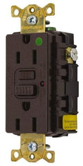 Hubbell Wiring Device-Kellems - 1 Phase, 5-15R NEMA, 125 VAC, 15 Amp, Self Grounding, GFCI Receptacle - 2 Pole, Back and Side Wiring, Hospital Grade - Makers Industrial Supply