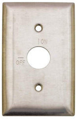 Hubbell Wiring Device-Kellems - 1 Gang, 2-7/8 Inch Long, Switch Plate - Barrel Key Switch, Gray, Stainless Steel - Makers Industrial Supply