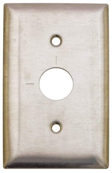 Hubbell Wiring Device-Kellems - 1 Gang, 2-7/8 Inch Long, Switch Plate - Barrel Key Switch, Gray, Stainless Steel - Makers Industrial Supply