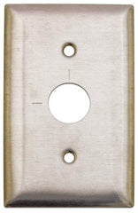 Hubbell Wiring Device-Kellems - 1 Gang, 2-7/8 Inch Long, Switch Plate - Barrel Key Switch, Gray, Stainless Steel - Makers Industrial Supply