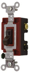 Hubbell Wiring Device-Kellems - 3 Pole, 120 to 277 VAC, 15 Amp, Industrial Grade, Toggle, Wall and Dimmer Light Switch - 1-5/16 Inch Wide x 4-1/16 Inch High - Makers Industrial Supply