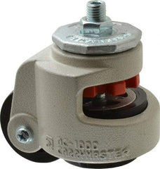 Sunnex - 1-1/4" Wide, Nylon Swivel Caster - 1,000 Lb Capacity, Threaded Stem Mount, 3.74" x 3.74" Plate, Ball Bearing - Makers Industrial Supply